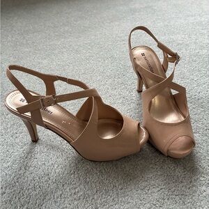 Naturalizer Beige Peep-Toe Heels Sandals - Almost new.   In box